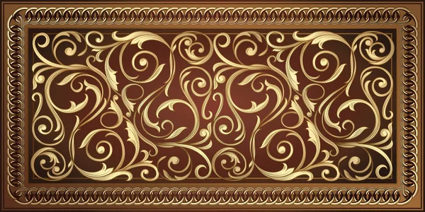 Gouden Vintage Sierlijke Decoratieve Ontwerp — Stockvector