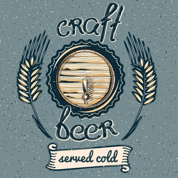 Craft Beer Dekoratives Emblem — Stockvektor