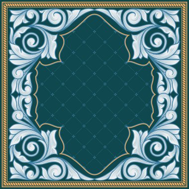 Süslü retro dekoratif çerçeve