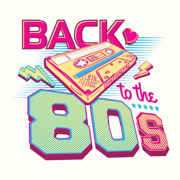 Zurück Zum 80Er Retro Party Plakatdesign — Stockvektor