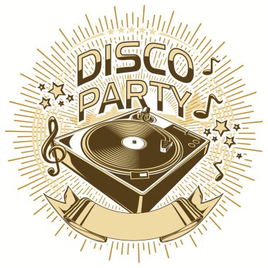 Retro disko parti funky amblemi