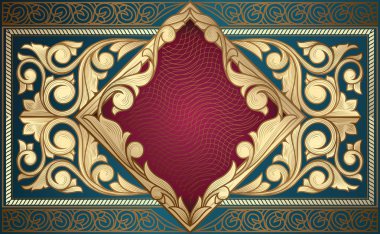 Altın süslü dekoratif vintage tasarımı
