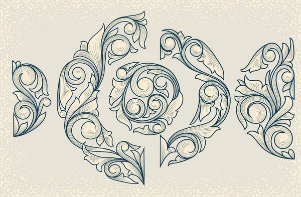 Vintage Floral Designelementen — Stockvector