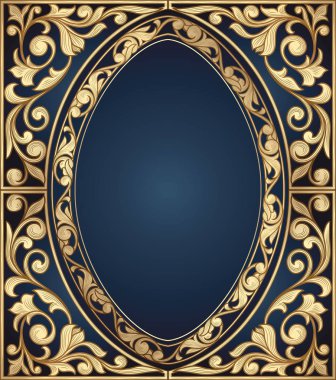 Altın süslü dekoratif vintage kartı