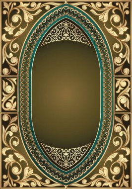 Altın süslü dekoratif vintage tasarımı