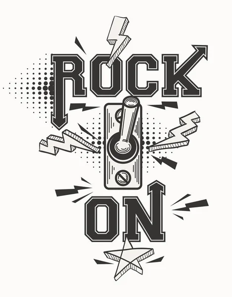 Rock Monochroom Muziek Poster — Stockvector