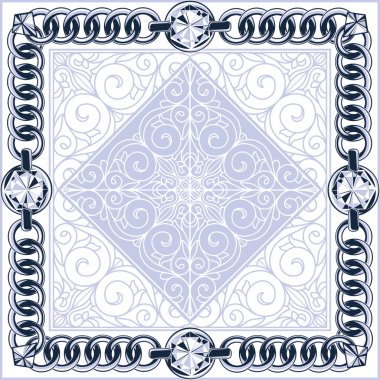 Zincir bağlantıların ve elmas ile çerçeve