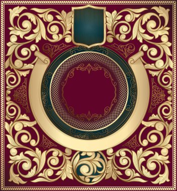 Altın süslü art deco vintage kartı