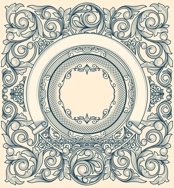 Carte Art Déco Ornée Vintage — Image vectorielle