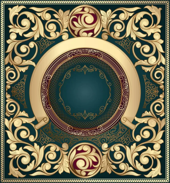 Altın süslü art deco vintage kartı