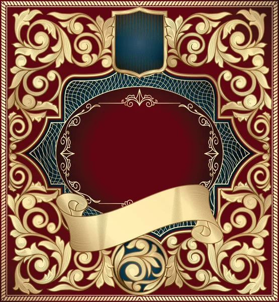 Altın süslü art deco vintage kartı