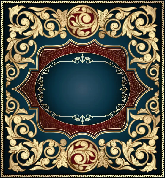 Altın süslü art deco vintage kartı