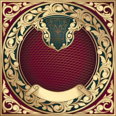 Altın süslü art deco vintage kartı