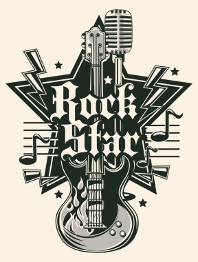 Rock star müzik amblemi