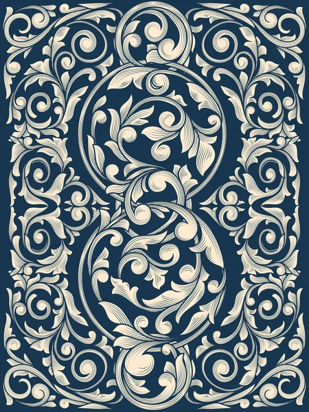 Carte Art Déco Ornée Vintage — Image vectorielle