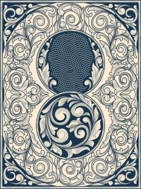 Vintage süslü art deco kartı