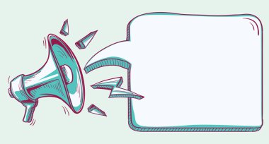 Konuşma baloncuklu megafon