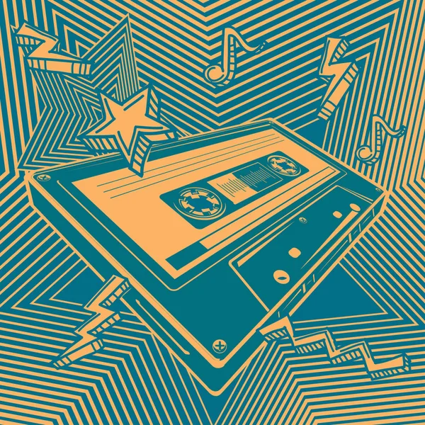 Cassette Audio Design Musical — Image vectorielle