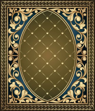 Altın süslü art deco vintage kartı