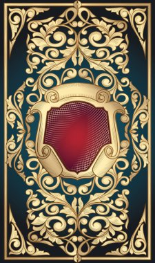 Altın süslü art deco vintage kartı