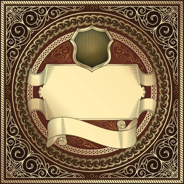 Altın süslü art deco vintage kartı