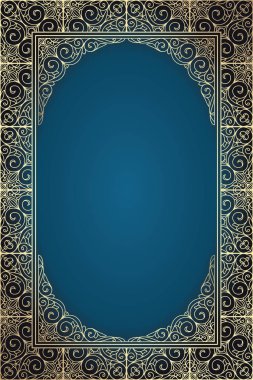 Altın süslü dekoratif çerçeve