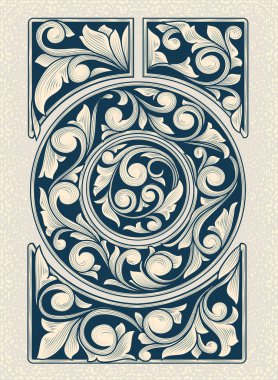 Vintage dekoratif çiçek tasarım öğeleri