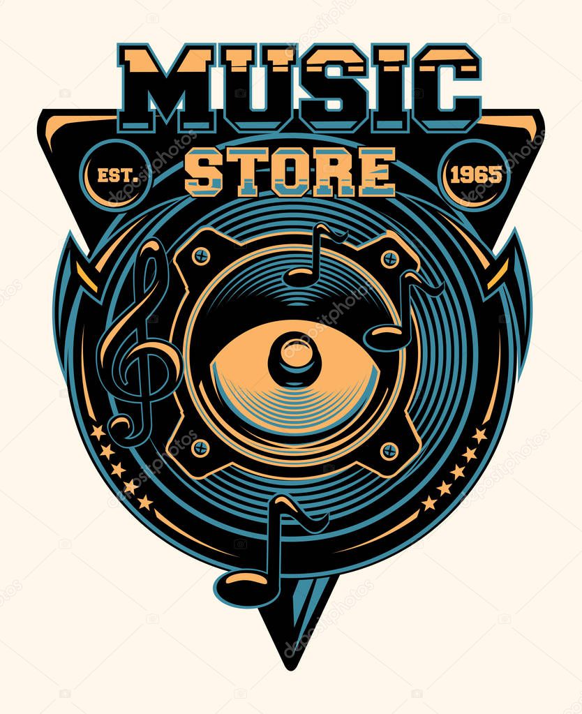 Musical records store emblem