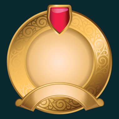 Altın süslü dekoratif amblemi