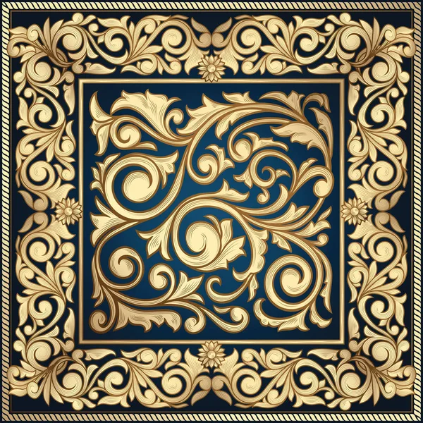 Golden Ornate Art Deco Vintage Card — Stock Vector