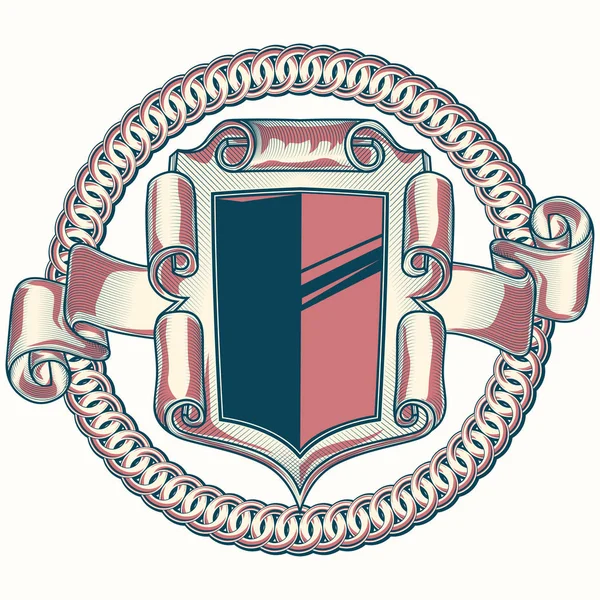 Ornate Decorativo Emblema Vintage — Vetor de Stock
