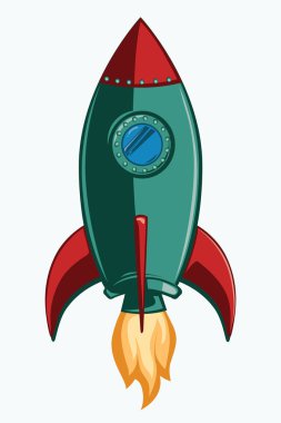 Retro karikatür roket çıkar