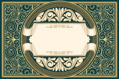 Art deco süslü vintage boş