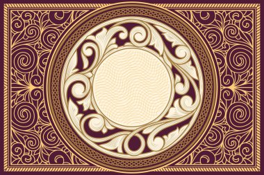 Art deco süslü vintage boş