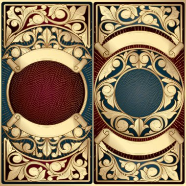 Altın süslü art deco vintage kartı