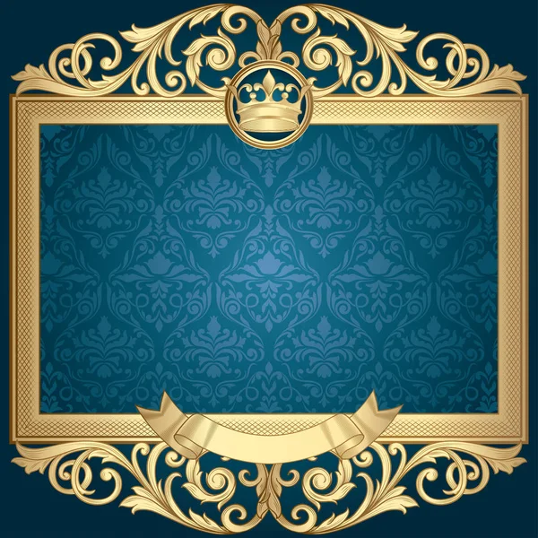 Golden Decorative Vintage Frame — Stock Vector