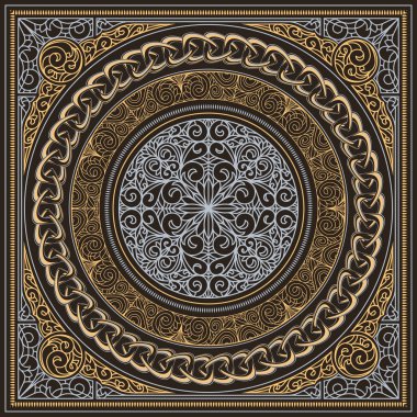 Vintage süslü dekoratif tasarım