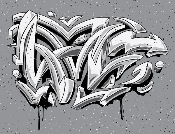 Flechas Graffiti Blanco Negro — Vector de stock