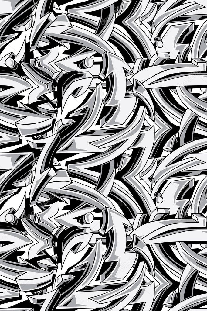 Black And White Graffiti Arrows Seamless Background Premium Vector In Adobe Illustrator Ai Ai Format Encapsulated Postscript Eps Eps Format
