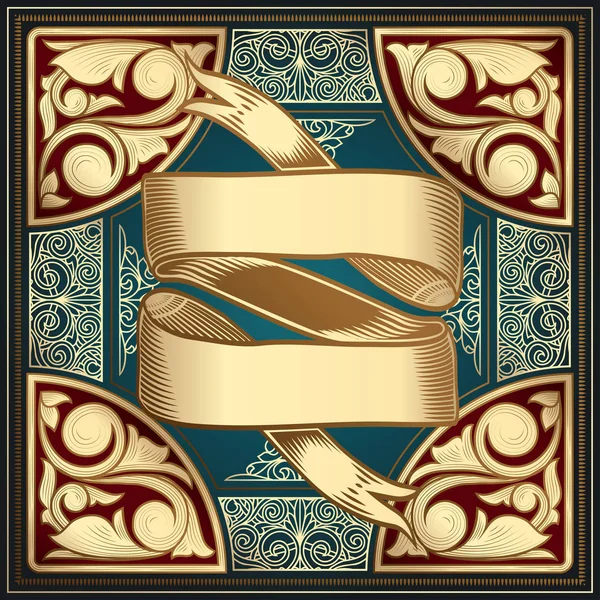 Altın süslü art deco vintage kartı