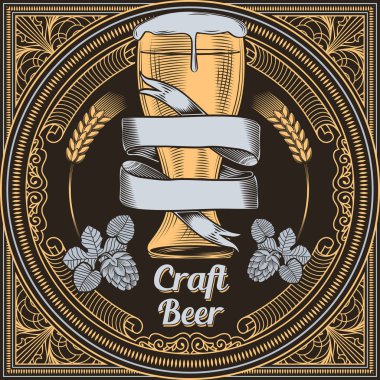 Craft beer decorative design clipart