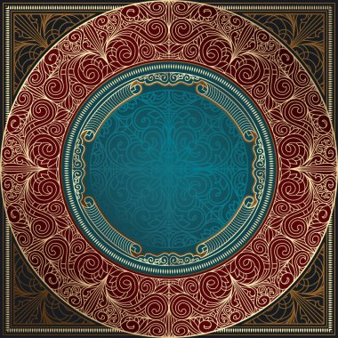 Altın süslü art deco vintage tasarım