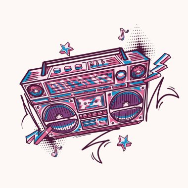 Funky renkli çizilmiş setini