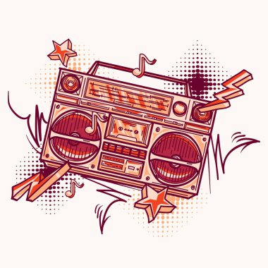 Funky renkli çizilmiş setini