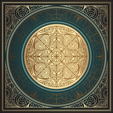 Altın süslü art deco vintage kartı