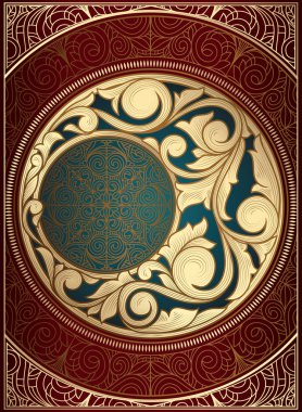 Altın süslü art deco vintage kartı