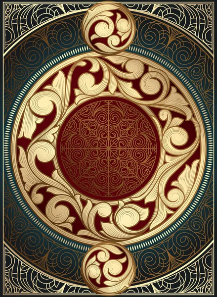 Altın süslü art deco vintage kartı