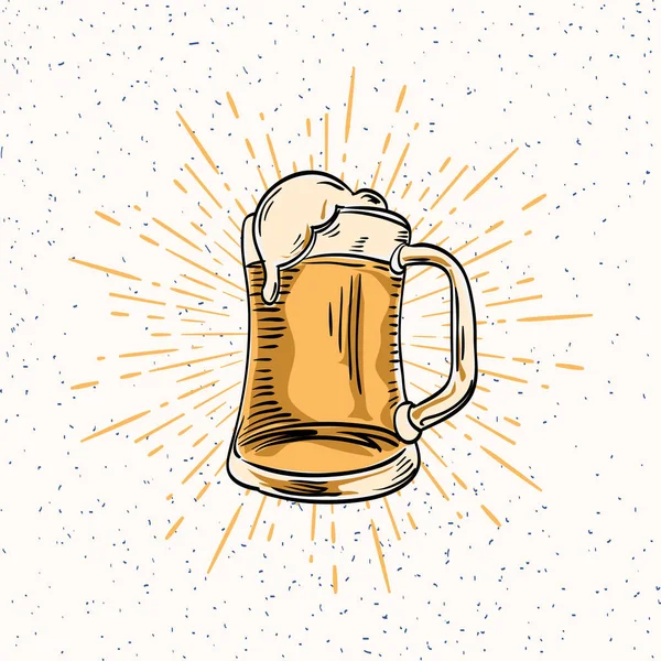 Copo Emblema Cerveja — Vetor de Stock