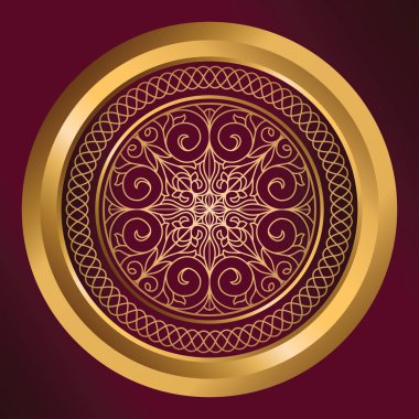 Altın süslü vintage dekoratif tasarım