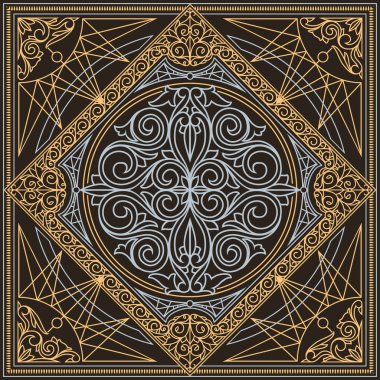 Retro süslü dekoratif tasarım